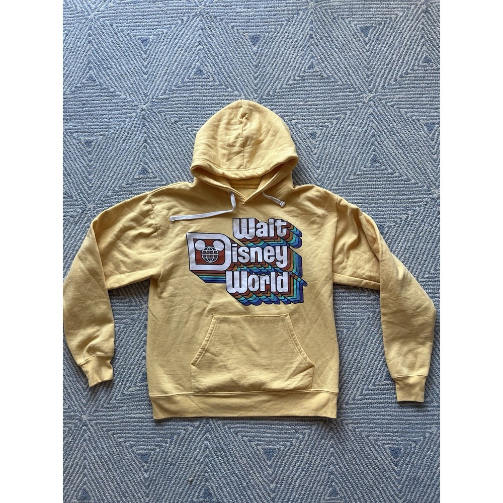 Walt Disney World Retro-Style Graphic Logo Hoodie - Yellow - Small‎